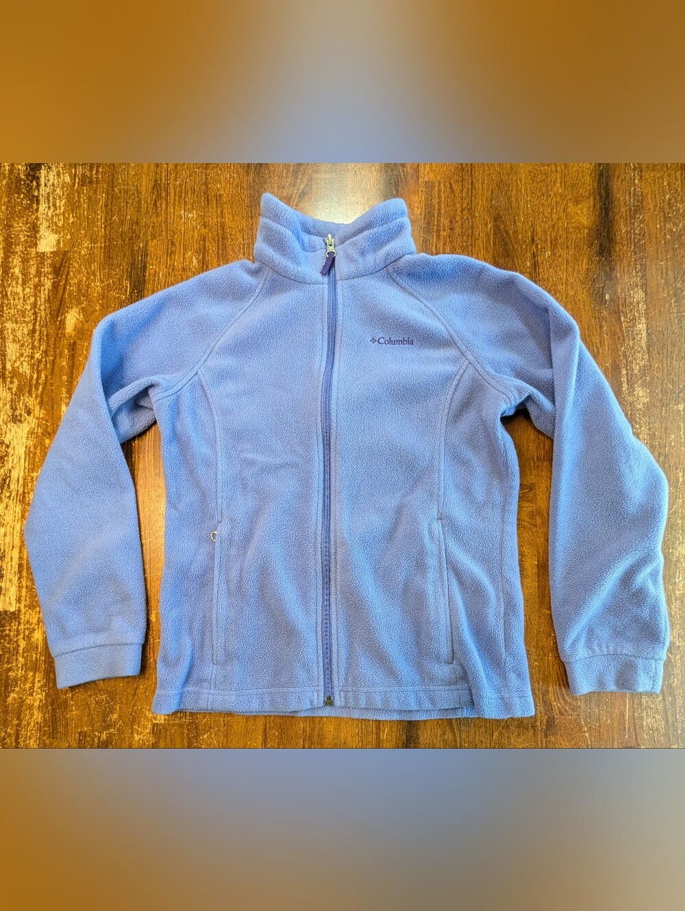 Columbia Youth Fleece Jacket Girls Large 14/16 Purple Soft Outdoors Hiking Top